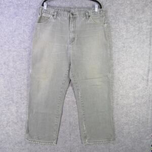 Dickies Carpenter Jeans Mens 38x30 Gray Workwear Utility Pockets 100% Cotton
